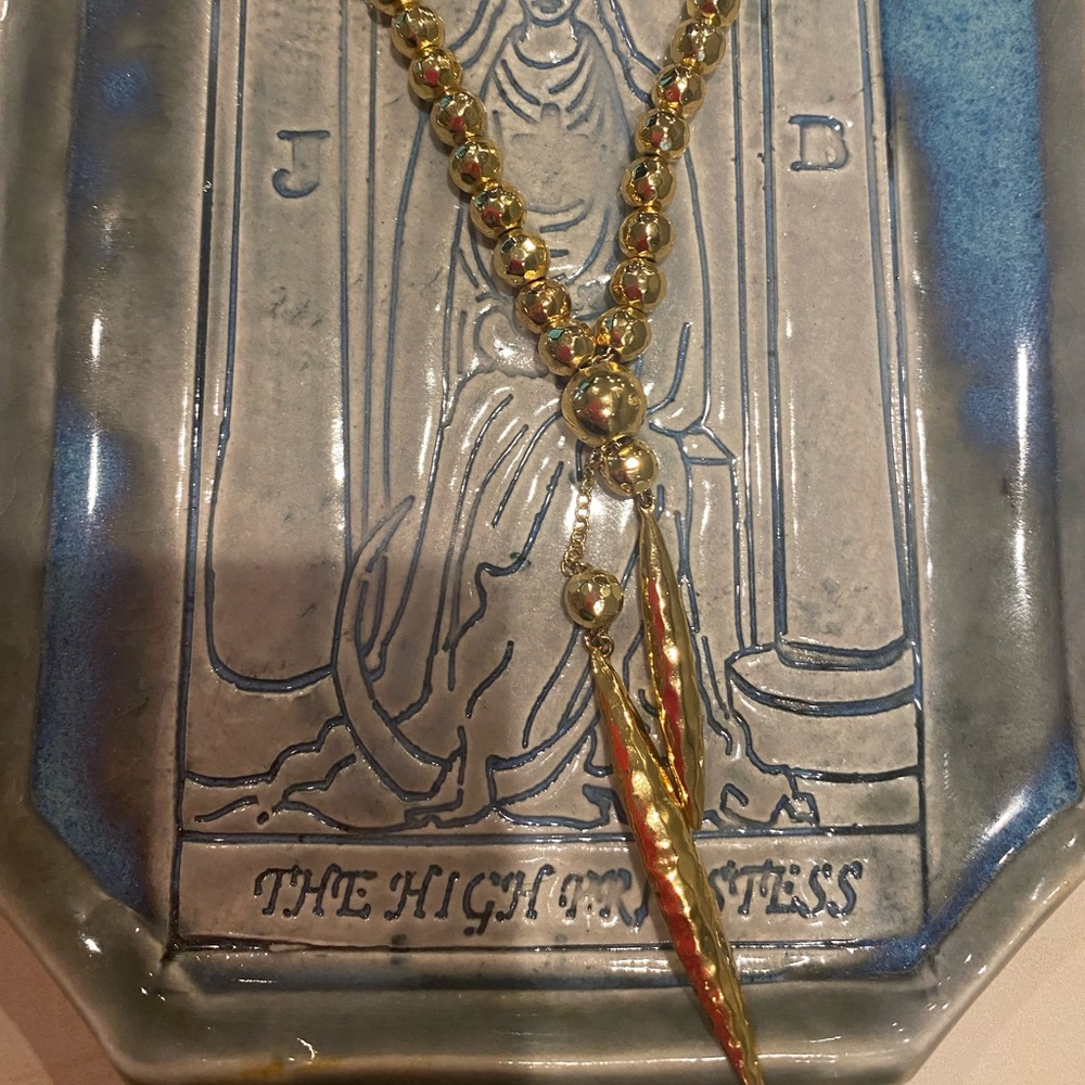 Long gold Gorjana necklace